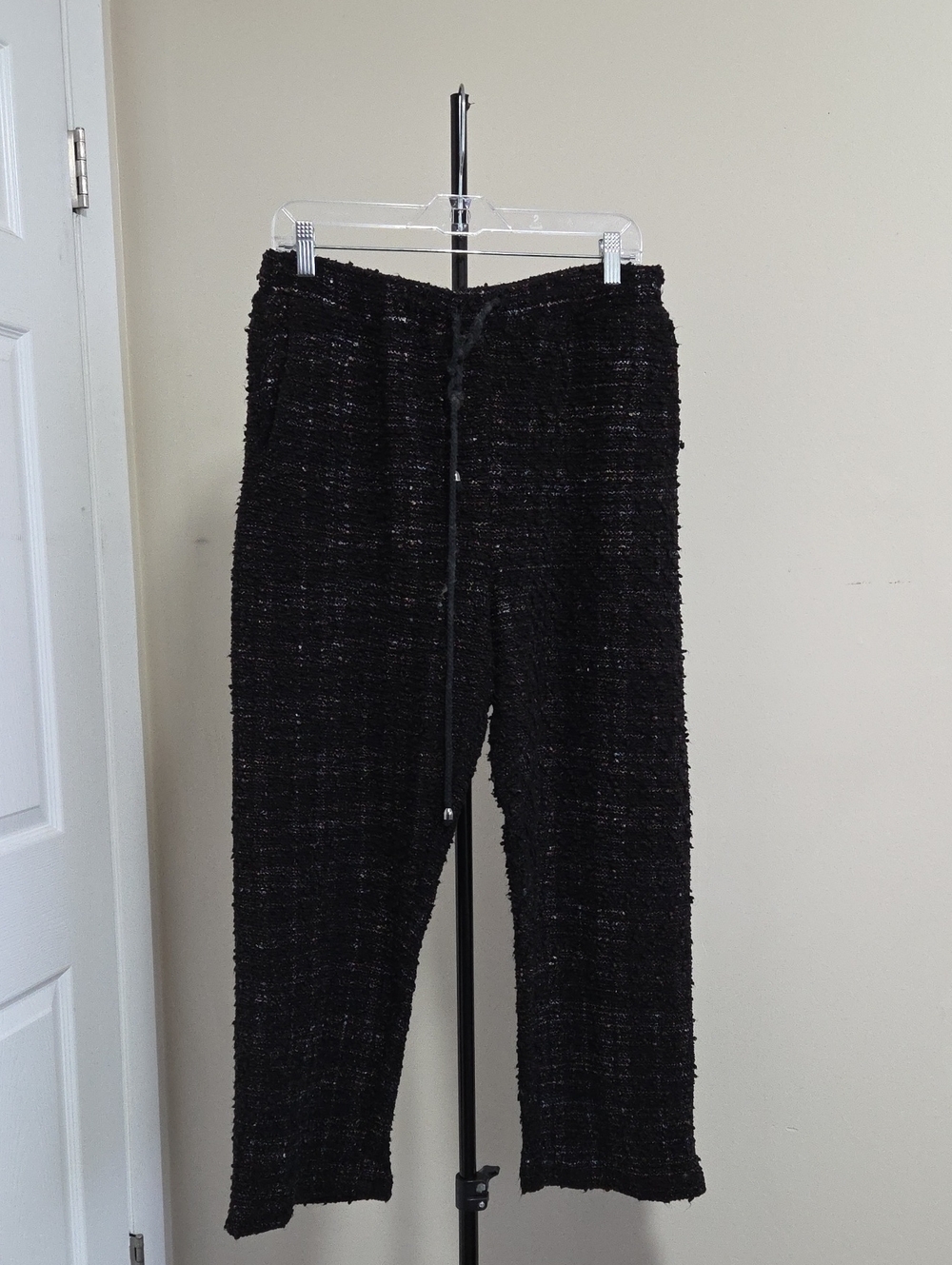 Eva Franco Black Textured Corduroy Pants
